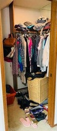 Rm7 Closet Full Of Women's Clothes, Shoes, Purses, And Laundry Baskets