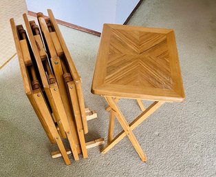 RM8 Set Of Four Folding TV Trays With Holder