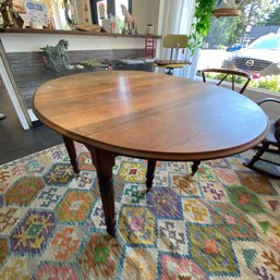 Antique Drop Leaf Wood Dining Table (Has 4 Leaves)