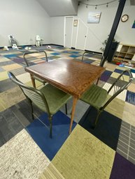 Vintage Card Table And Four Chairs