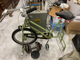 S1 Vintage Columbia Exercise Bike And Weights