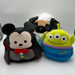 Disney Vampire Mickey Mouse Squishmallow, Prince Pug Astronaut Squishmallow, Toy Story Alien Squishmallow