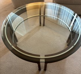 R1 Glass, Metal And Wood Coffee Table