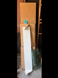 Shelving Wood And Glass, Glass Is Thick.  Two Pieces Of Picture Glass, Shelf