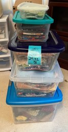 R5 Multiple Tubs And Containers Of Fabric.  Storage Tubs/containers Included