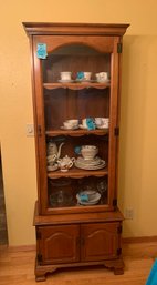 Glass Display Cabinet With Shelves And Lower Cupboard