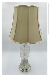 Glass Lamp Base With Fabric Shade Set Of Two