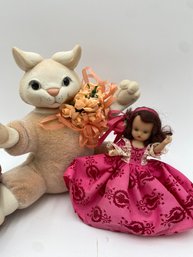 R1 Peach Velour Cat, Nancy Ann Doll, Baby Doll Outfit