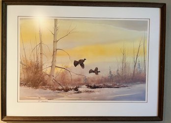 RM7 Two Tom Sander Signed And Numbered Prints Geese Outdoors  24x32 Octobers Journey / Winter Sun