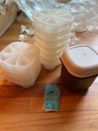 Vintage Tupperware Unused Ice Trays And Ice Storage 11 Trays, Stackable