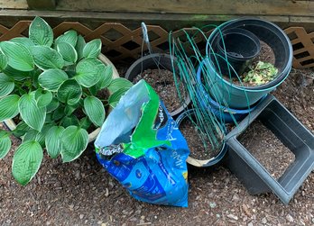 Outdoor Pots, Plastic Pots, Ceramic Pot With Plant, Partial Bag Potting Mix, Trellis Parts