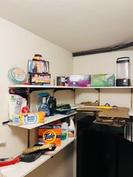 RM3 Laundry Room And Cleaning Supplies Lot Vacuum Cleaner, Swiffer, Laundry Basket, Ironing Board, Lamp