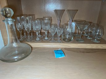 R3 Decanter And Crystal And Glass Stemware.