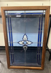 R2 Wood Framed Stain Glass Window