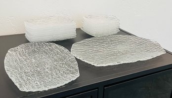 R5 Crate And Barrel Textured Glass  Catalpal Platter Collection