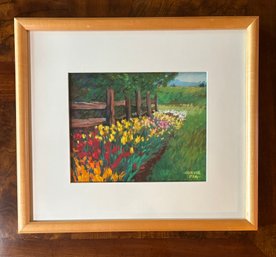 R1 Susan Ogilvie Country Garden Original Pastel Framed And Signed Artwork