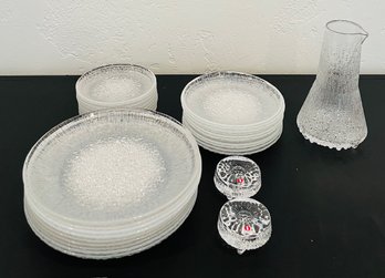 R4 Finland Iittala Ultima Thule Plate Collection With Jar/Pitcher Candle Holders