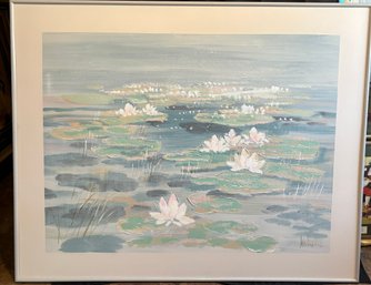 R5 Large Painting Framed 'Water Lilies'- Lee Reynolds