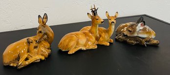 R5 Vintage 60's Lorenz Hutschenreuther Porcelain Doe & Buck Deer Figurine Figurines Original Stickers Germany,