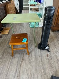 Holmes  Column Fan, Wood Stool And Adjustable Height TV Tray/table