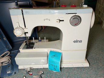 R9 Elna Sewing Machine With Metal Travel Case And Accessories