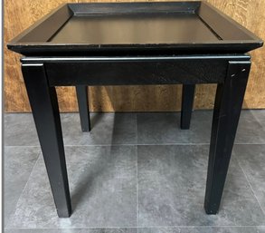 Set Of Two Matching Square Black Tables With Insets