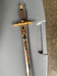 2 Ethiopian Knives In Waist Sheaths, Small Spanish Decorative Sword, Decorative Knife In Sheath