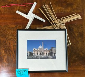 R1 Six World Traveler Photographs In Frames, To Include Two Religious Items