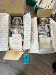 Boxed Collectibles: Ashton Drake Collection Little Bo Peep And Curly Locks Dolls New In Box