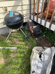 Weber Charcoal Grill And Husqvarna Push String Trimmer