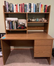 R10 Desk With Shelves, Two Drawers, One Drawer Is For File Folders, File Folders Included