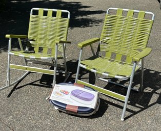 R0 Lake Day Bundle! Two Outside Chairs, One Rocking, And A Parini Ice Series Bbq Prep And Serve Tray