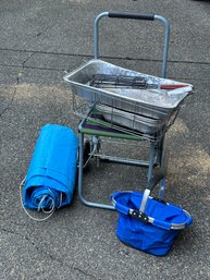 R0 Folding/rolling Chair, Foldable Bucket, Large Tarp, And BBQ Kit