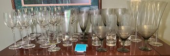 R2 Wine Glasses, Champagne Flutes, Smoked Glass Martini Glasses, Iced Tea Glasses With Spoons