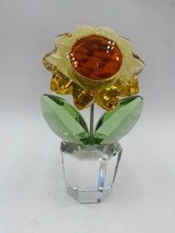 R2 Swarovski Large Sunflower Figure New In Opened Box #835636