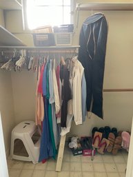 Rm6 Closet Full Of Women's Clothes, Shoes,ironing Board, Irons, Baskets, Shoe Racks