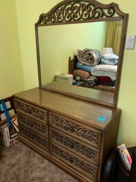 Rm 5 - Wooden Dresser With Attached Mirror