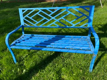 R0 Blue Metal Bench 35in X 51in