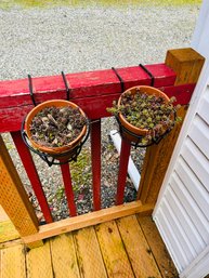 R00 Two Rail Hangers With Small Flower Pots