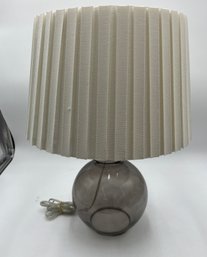 Glass Lamp Base W/fabric Shade