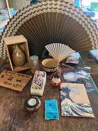 Japanese Inspired Decorations, Fan, Green Tea Set, Hand Made Pottery Sale /vase Jar, Kimikomi Ornament, Candle