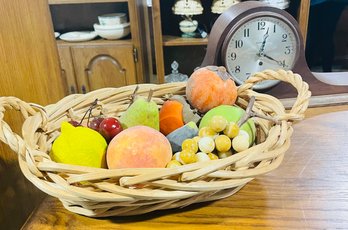 Vintage Italian Fruits In Basket And Hammond Mantle Clock