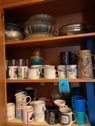Rm 7 - Mugs, Teacups, Carlsberg Beer Glasses, Assorted Decorative Serving Bowls, Small Plastic Bowls