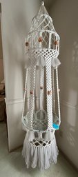 Rm4 Macrame Table Holder With Glass Table Top