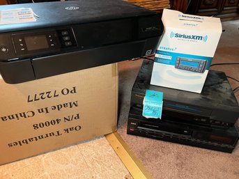 R2 HP Envy 4500 Printer Scanner, Sirius XM Stratus 7 In Opened Box, Panasonic VHS , RCA VHS Player