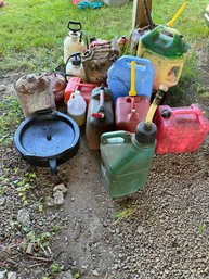 S4 Lot Of Gasoline Jugs In Various Sizes