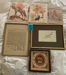 Vintage Saturday Evening Post Prints, Declaration Of Independence, HJ Heinz Co. Clock, Assorted Artwork