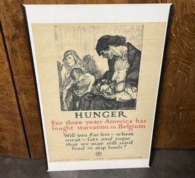 1918 Hunger Original World War I Lithograph Poster