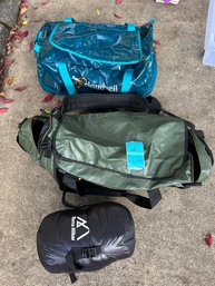 RS Bin Of Travel Gear.  Waterproof/resistant Convertible Tote Bags, Velken Travel Organizer Bags, Terra Hiker