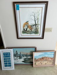 Rm2 Artwork Collection, Two Framed Prints And Two Canvas Paintings